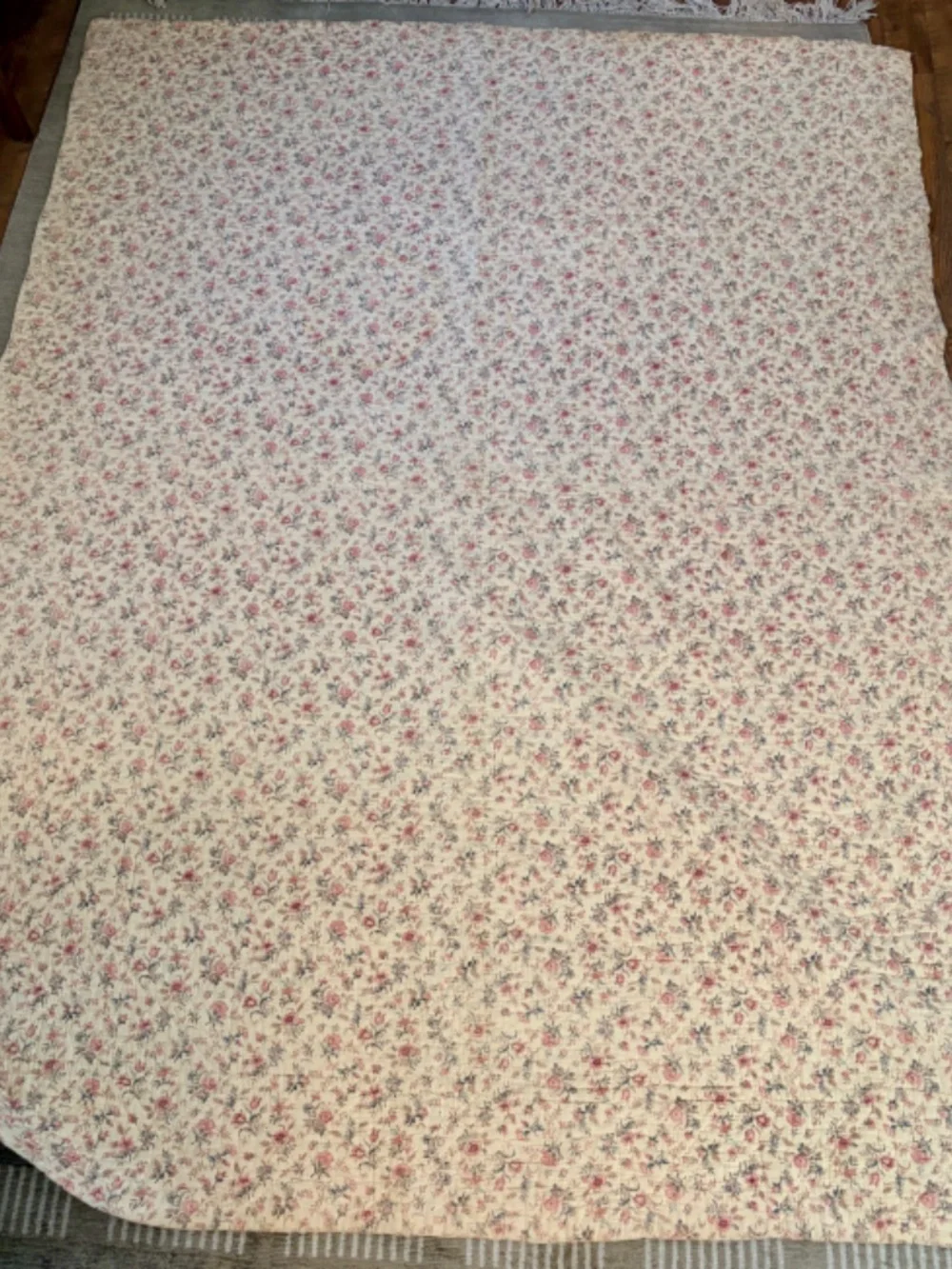 Vintage 1950s Patchwork Quilt 62 x 82, Handmade Hand Quilted Diamond Quilt